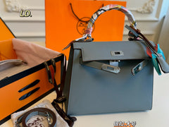 Hermes Kelly bag with silver hardware