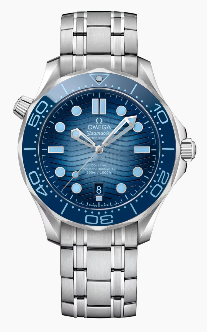 OMEGA- SEAMASTER
DIVER 300M
42 mm, steel on steel Summer Blue 210.30.42.20.03.003