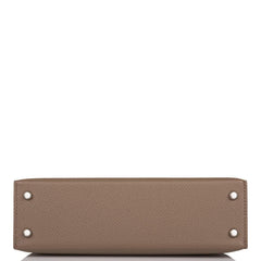 Hermes Tri-Color Kelly Sellier 20 Etoupe, Alezan and Biscuit Epsom Palladium Hardware