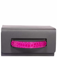 Hermes Minaudière 18 petit h Graphite, Fuchsia, Poussiere Porosus Crocodile & Calf Gold Hardware - 2019