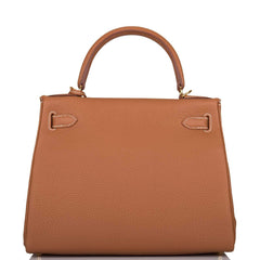 Hermes Gold Togo Retourne Kelly 28cm Gold Hardware