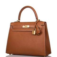 Hermes Kelly Sellier 25 Fauve Barenia Gold Hardware