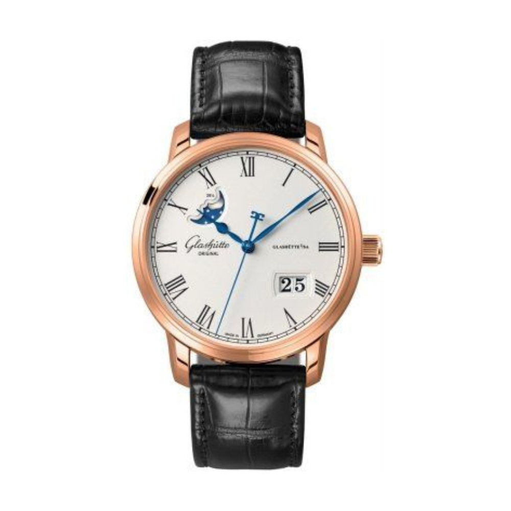 Glashutte Original Senator Panorama Date Moonphase Mens Watch 100-04-32-15-04