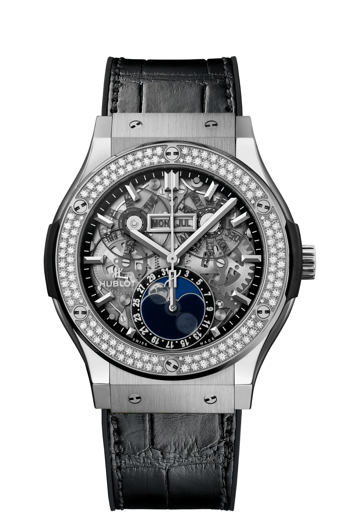 Hublot Classic Fusion 45mm Aerofusion Moonphase Titanium Diamonds