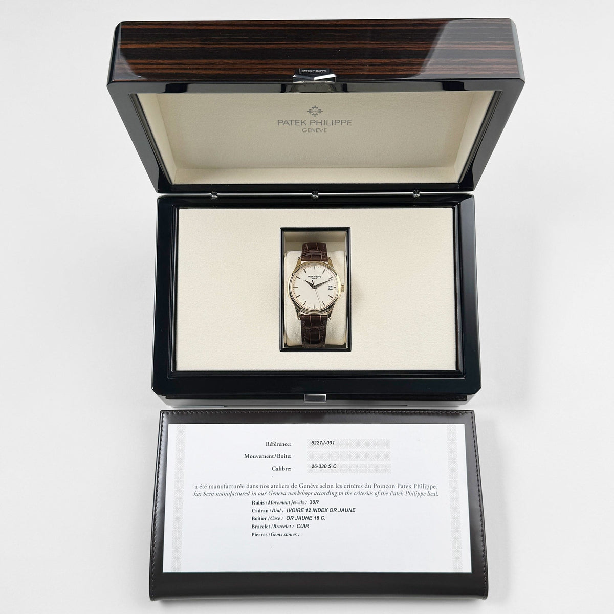 Patek Philippe Calatrava 5227J-001 Yellow Gold Lacquered Ivory Dial