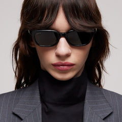 Rectangular-frame sunglasses - black