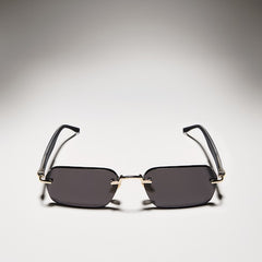 Rectangular-frame sunglasses - gold metal