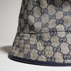 GG cotton canvas bucket hat - beige and blue