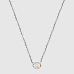 Gucci Interlocking pendant chain necklace - palladium-toned brass