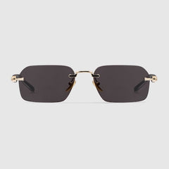 Rectangular-frame sunglasses - gold metal
