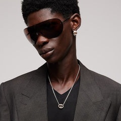 Gucci Interlocking pendant chain necklace - palladium-toned brass