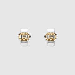 Gucci Interlocking mini hoop earrings - palladium-toned brass