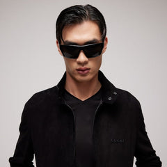Geometric-frame sunglasses - black