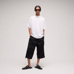 Lightweight silk jersey T-shirt with embroidery - white