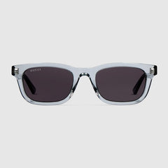 Rectangular-frame sunglasses - transparent grey