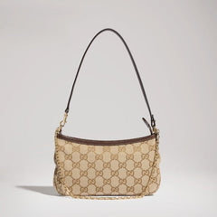 Gossip small shoulder bag - sand and brown GG canvas