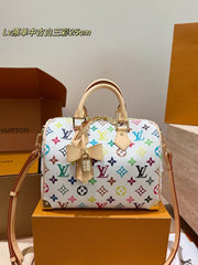 Come check out the LV Speedy30 white tricolor pillow bag