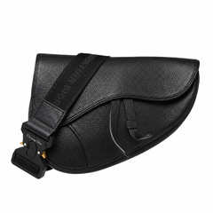 Saddle Bag Black Grained Calfskin
