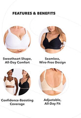 Sweetheart Wireless Bra for Women, Full Coverage with Lift