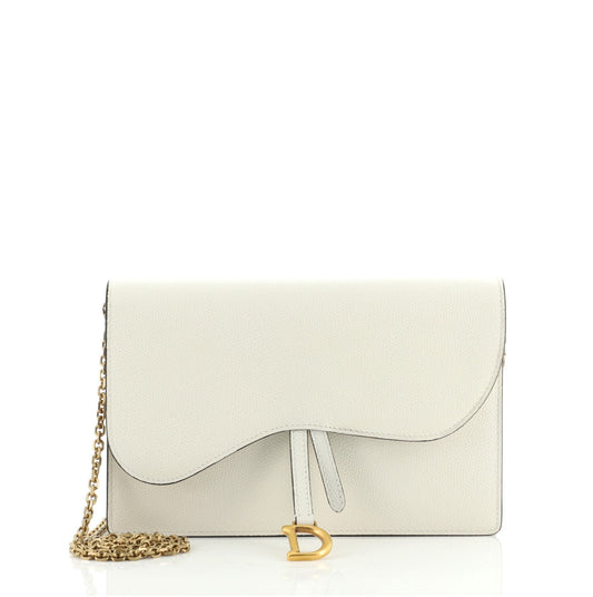 Saddle Chain Clutch Leather