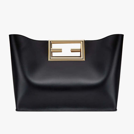 FENDI WAY MEDIUM Black Leather Bag