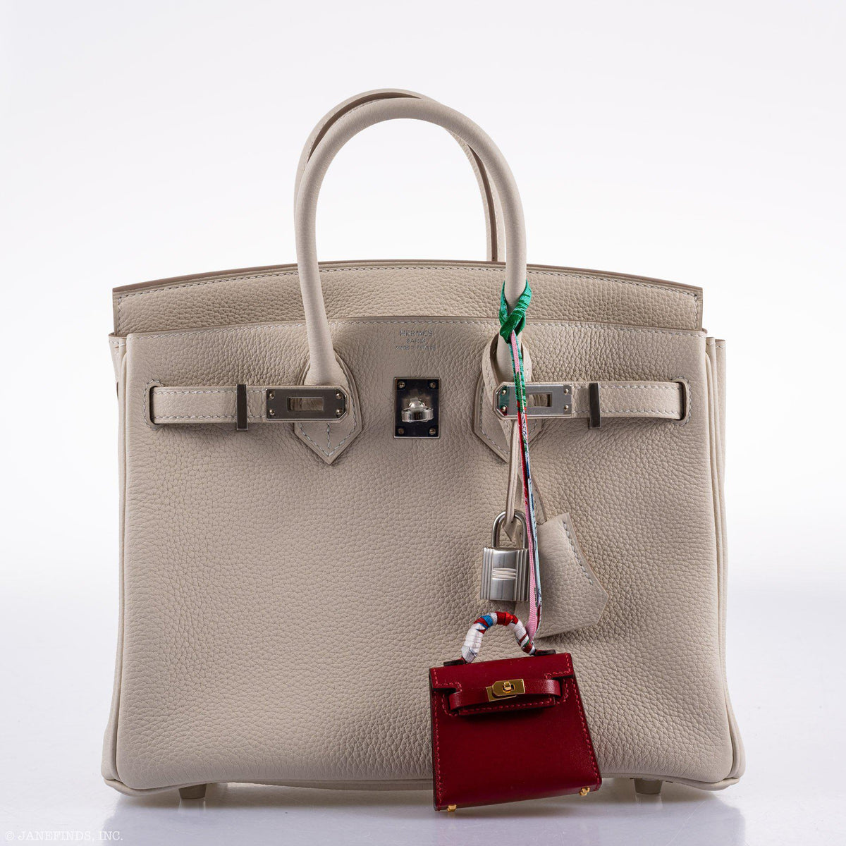 Hermes Birkin 25 Craie Togo Palladium Hardware