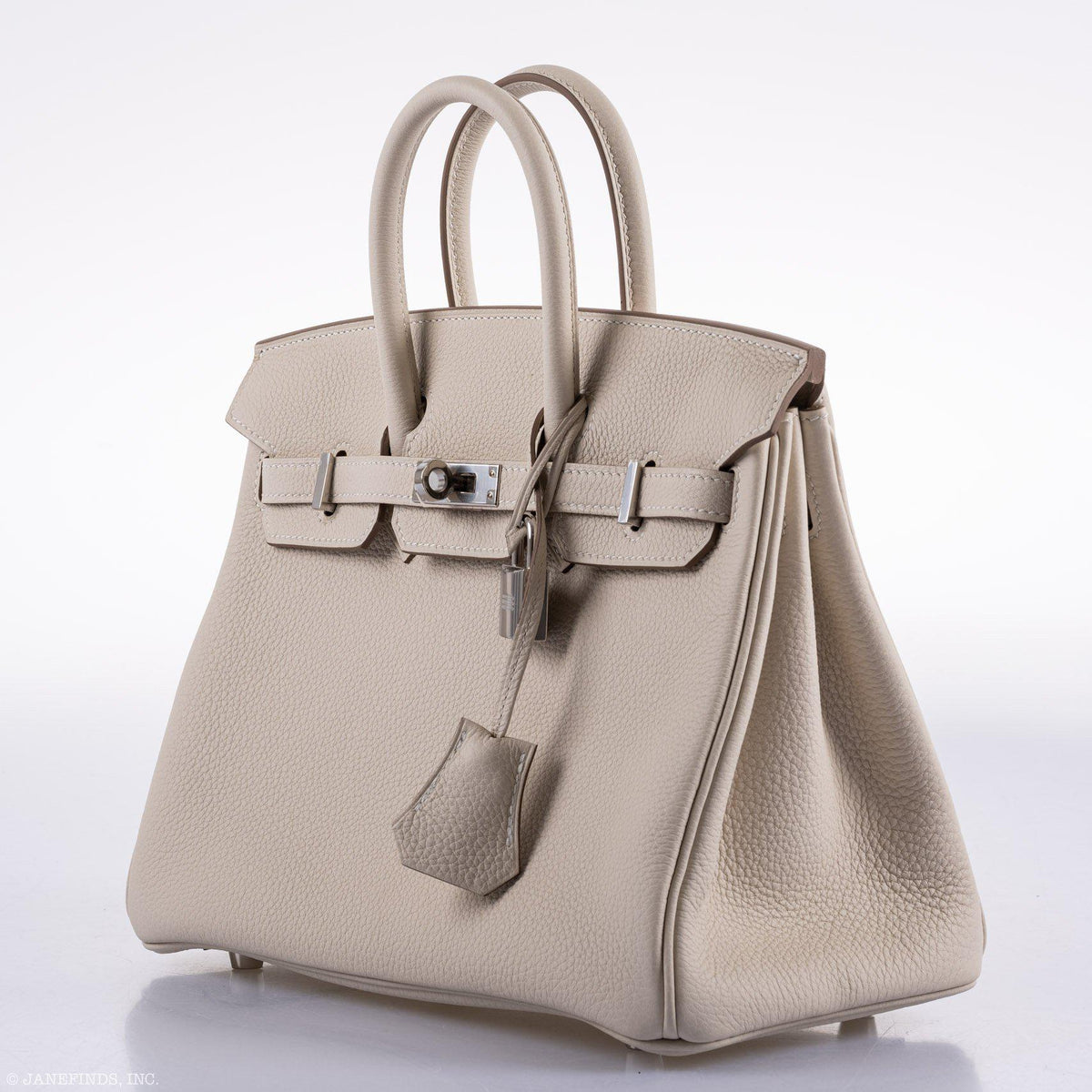 Hermes Birkin 25 Craie Togo Palladium Hardware