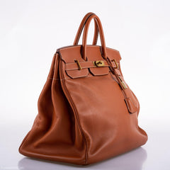 Hermes Birkin 45 HAC Etrusque Clemence Gold Hardware - Z, Circle