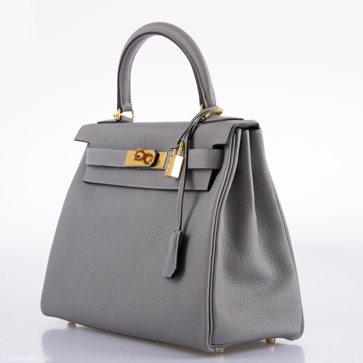Hermes Kelly 28 HSS Retourne Gris Mouette Togo & Black Interior Gold Palladium Hardware