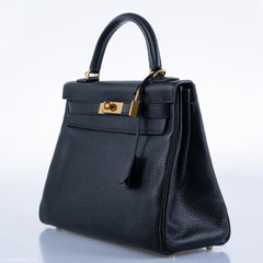 Hermes Kelly 32 Black Togo Gold Hardware - 2015, T