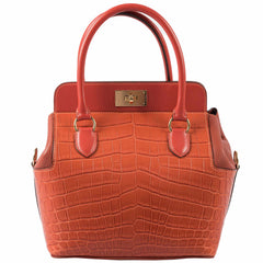Hermes Toolbox Puzzle 20 Matte Sanguine Niloticus Crocodile & Clemence Permabrass Hardware - Limited 2019, X