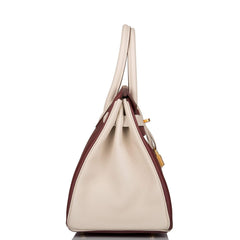 Hermes Birkin 30 Rouge H and Craie Togo Brushed Gold Hardware