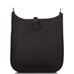 Hermes Black Clemence Evelyne TPM Bag Gold Hardware