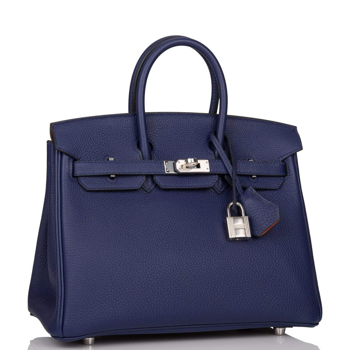 Hermes Bleu Encre Verso Togo Birkin 25cm Palladium Hardware