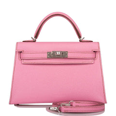 Hermes Bubblegum 5p Epsom Sellier Kelly 20cm Palladium Hardware