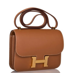 Hermes Gold Evercolor Mini Constance 18cm Gold Hardware