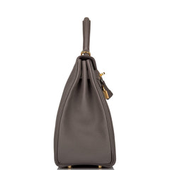 Hermes Kelly Retourne 32 Etain Togo Gold Hardware