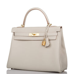 Hermes Kelly Retourne 32 Gris Perle Togo Gold Hardware