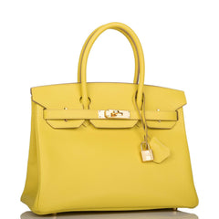 Hermes Lime Epsom Birkin 30cm Gold Hardware