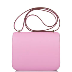 Hermes Mauve Sylvestre Epsom Mini Constance 18cm Permabrass Hardware