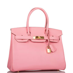Hermes Rose Confetti Chevre Birkin 30cm Gold Hardware Deposit JW