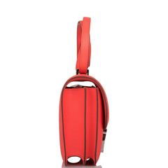 Hermes Rose Enamel Mini Constance 18cm Texas Epsom and Rouge de Coeur Palladium Hardware