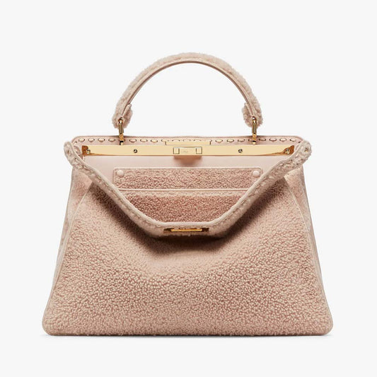 PEEKABOO ISEEU LARGE Pink Sheepskin Bag