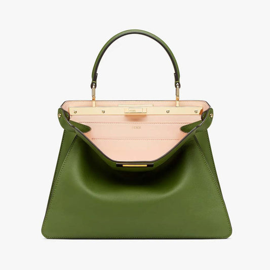 PEEKABOO ISEEU MEDIUM Green Leather Bag