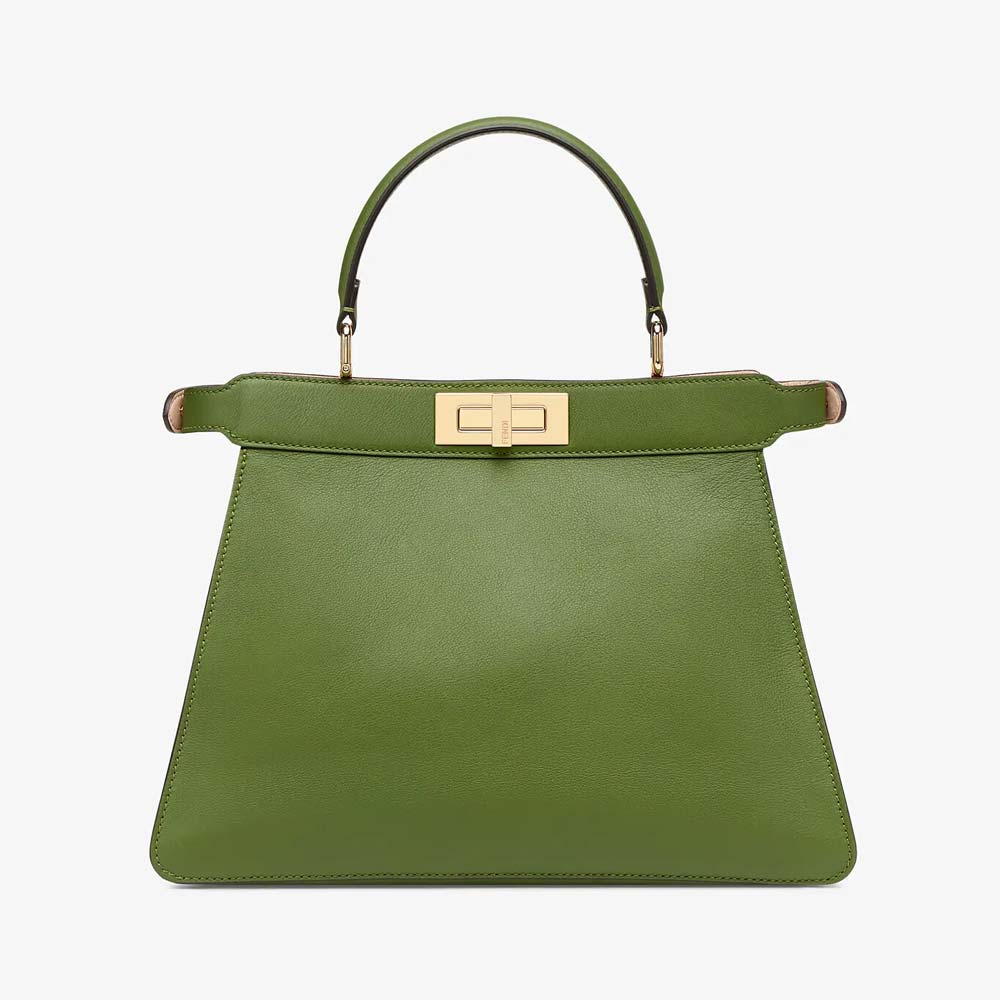 PEEKABOO ISEEU MEDIUM Green Leather Bag