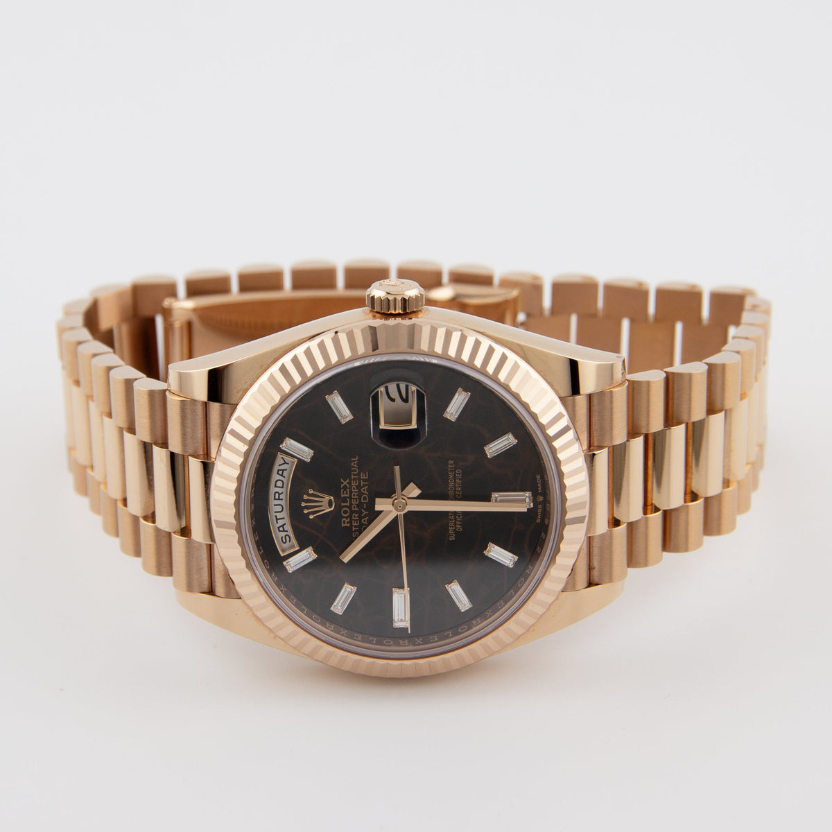 Rolex Day-Date 228235 Rose Gold Eisenkiesel Diamond Dial (2021)