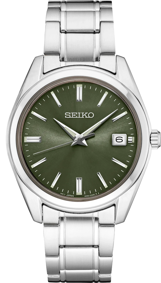 Seiko-Quartz Green Dial Men's Watch SUR527