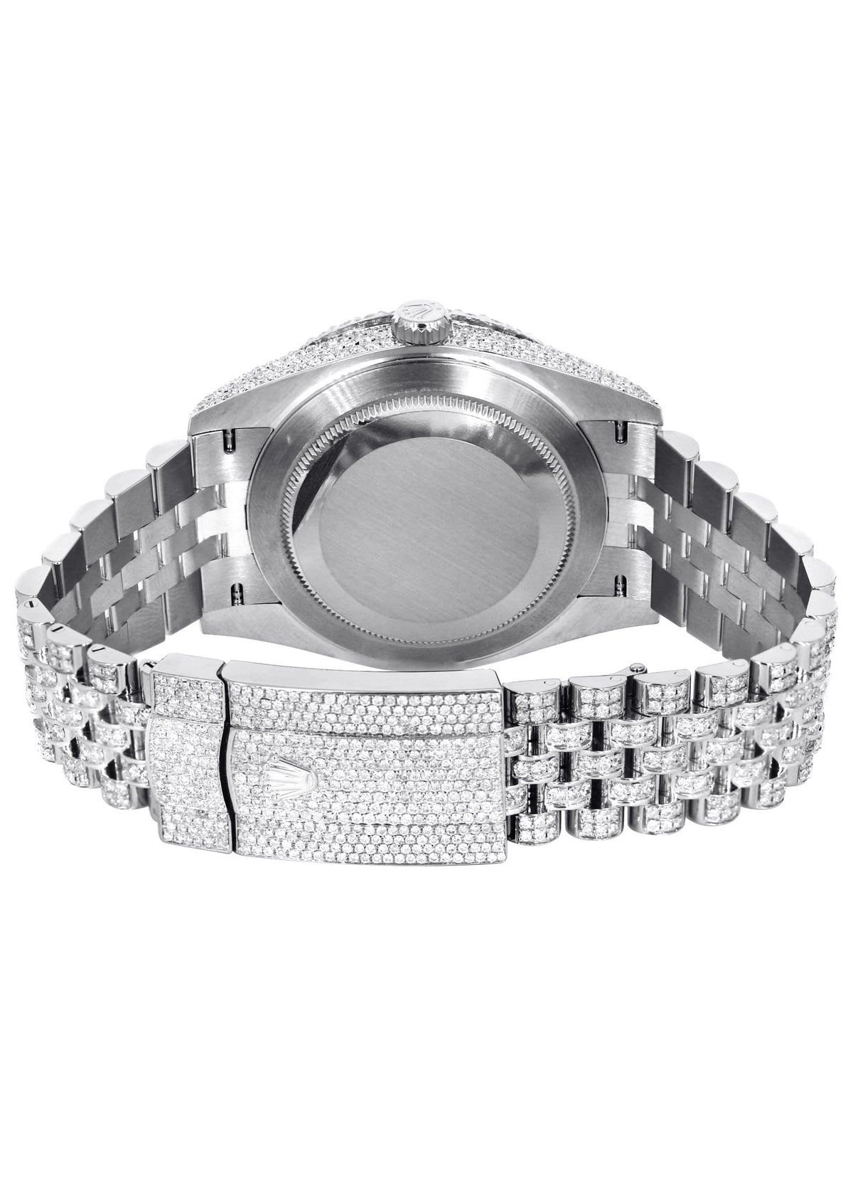 Womens Diamond Iced Out Rolex Datejust 41 | 25 Carats Of Diamonds | Custom Red Black Roman Numeral Dial | Two Row | Jubilee Band