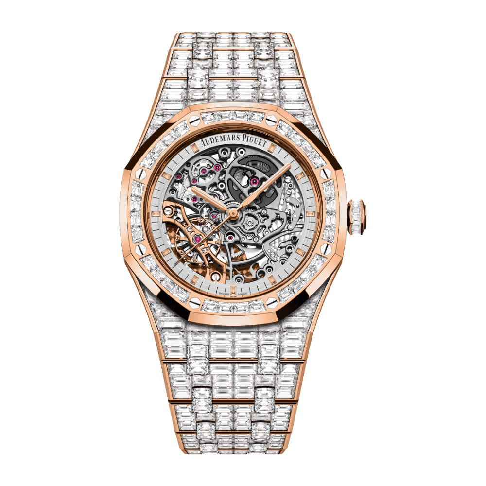 Audemars Piguet Royal Oak 15417OR.ZZ.1267OR.01.A Double Balance Wheel Openworked Baguette Bezel