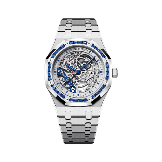 Audemars Piguet Royal Oak Double Balance Wheel 15412BC.SS.1220BC.02 Openworked White Gold Sapphire Bezel Japan Edition